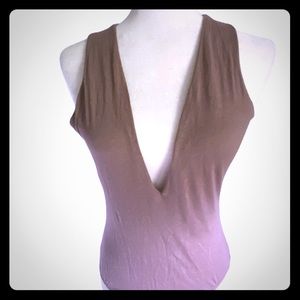 Charlotte Russe Soft Sleeveless V-Neck Bodysuit